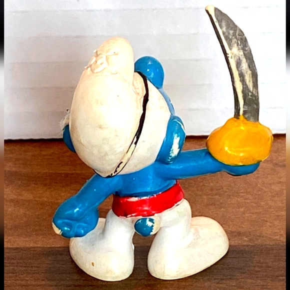 Pirate Smurf - Vintage Peyo Smurf Schleich Figurine from 1970's and 1980's - Picture 2 of 2